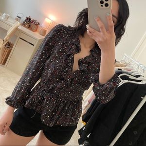 MADEWELL Long Sleeve Silk Top